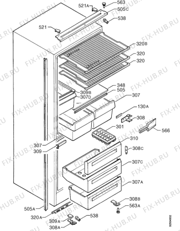 Взрыв-схема холодильника Electrolux ER8135I - Схема узла Housing 001